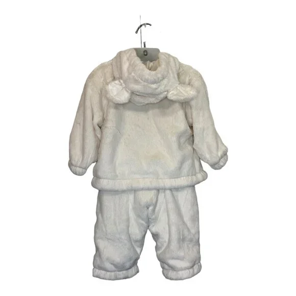 Little Giraffe 2 Piece Baby Luxe Fur Zipper Hoodie Jacket w/ Ears & Pants 12M - Picture 13 of 13
